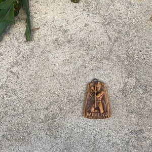 Vintage. Plastic Pendant, WELEHU Lettering, Warrior